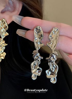 金属不规则个性拼接项链耳环二件套重工项链夸张锁骨链耳饰套装