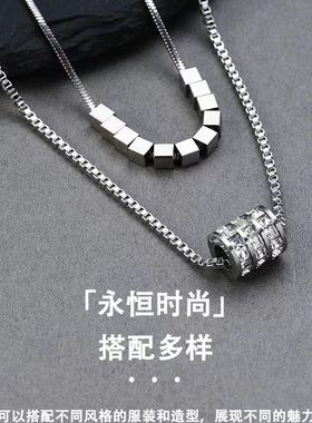 双层叠戴毛衣链大气高档项链2024新款爆款小众轻奢高级感女锁骨链