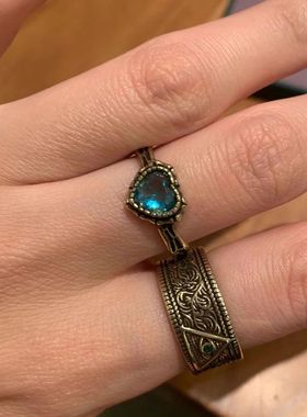 做旧中古vintage戒指女款ins小众设计高级感2025新款气质食指戒指