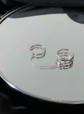 链条戒指女ins潮时尚个性轻奢小众设计高级感冷淡风甜酷双指连体