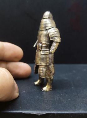 纯铜秦始皇兵马俑摆件铠甲秦俑手办考古文创陶俑古代人物兵人摆件