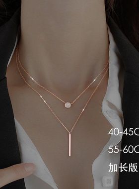 925纯银项链女不掉色双层项链女锁骨链女轻奢ins学生高级气质项链
