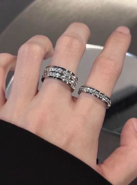 满天星戒指男女高级感小众设计情侣对戒钛钢不掉色指环