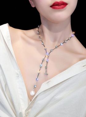 低胸性感水钻choker颈圈长款项链网红个性颈带脖子饰品短款锁骨链