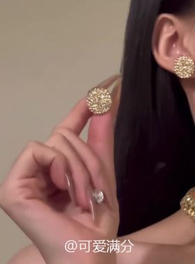 「鎏金缪斯」小香风爆闪金色双层满钻项链轻奢时尚千金感锁骨链女