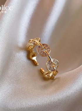 古里雅2025新款招财戒指女轻奢高级感指环开口戒食指偏财戒装饰品