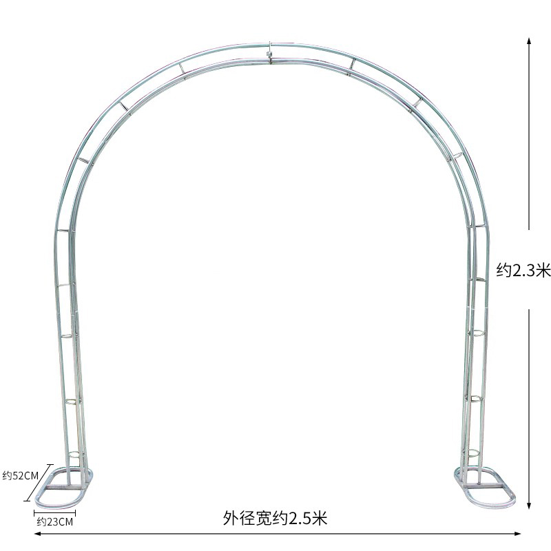 婚庆道具用品不锈钢花园拱门架子花门绢花开业花架活动铁艺爬藤架 - 图3