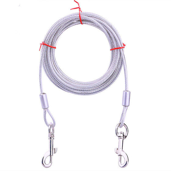 Small dog double hook lengthened anti-bite dog leash