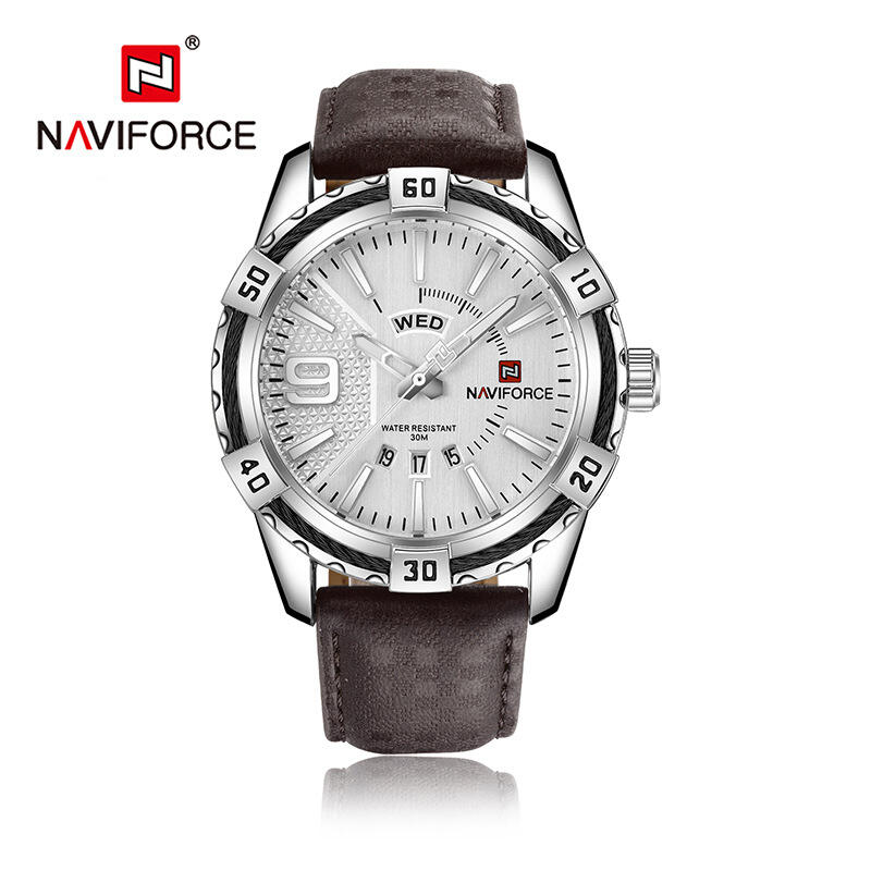 NAVIFORCE9117领翔新款士手表皮带指针多功能石英手表防水男夜光 - 图0