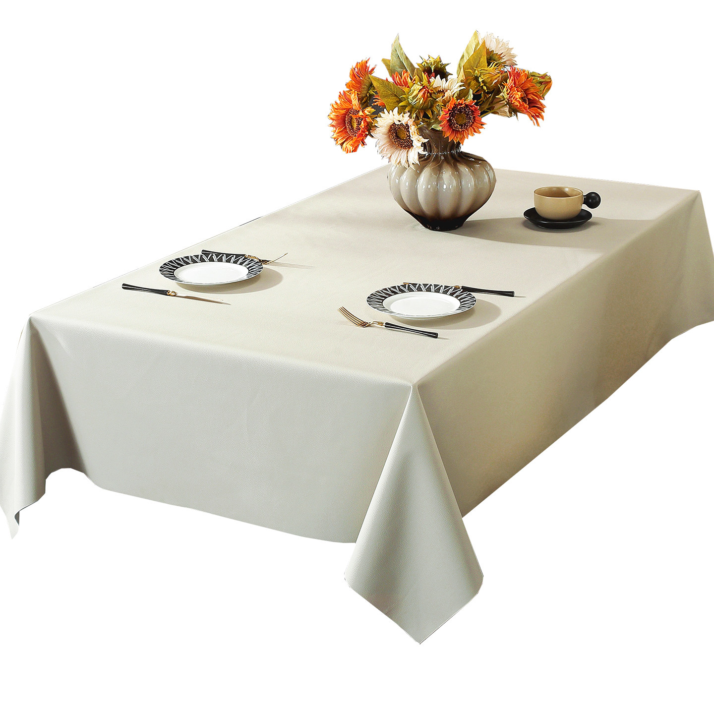 白色防水皮革桌布防油防烫免洗长方形圆桌布茶几轻奢防油耐磨台布,淘宝优惠券,粉丝福利购,淘宝优惠卷