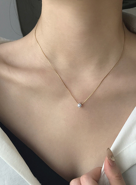 时髦简约经典一超闪18King锁骨链