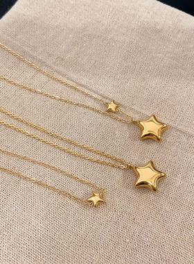 立体星星项链女时尚高级