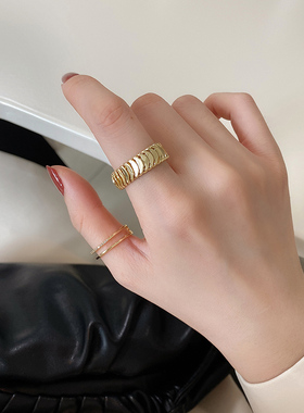 时尚个性别针食指戒指女开口可调