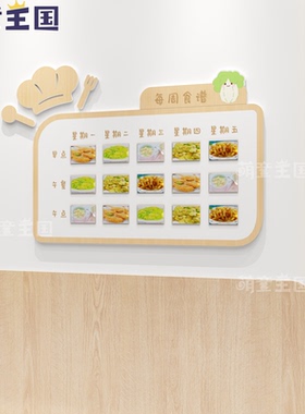 幼儿园教师风采展示墙小厨神食谱环创装饰