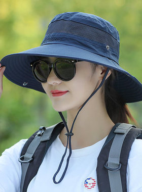 户外登山帽子男女夏天遮脸