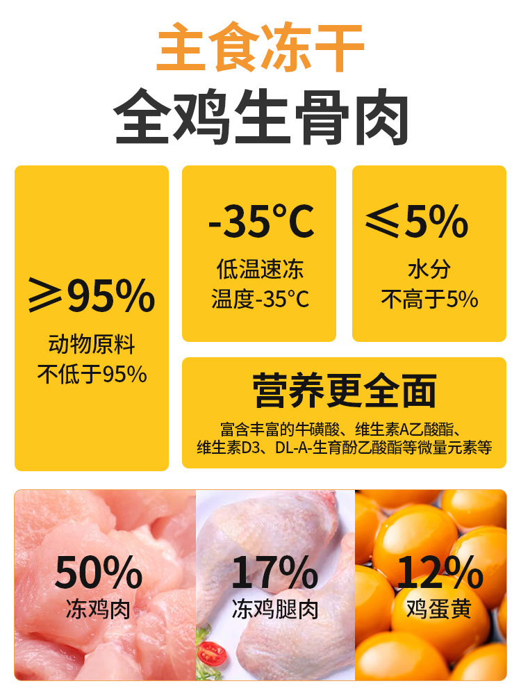 蓓利幼猫冻干零食全价全鸡生骨肉猫狗通用补充营养鲜肉粒狗狗食品-图1