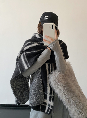 绒绒软糯保暖大大大围巾针织披肩
