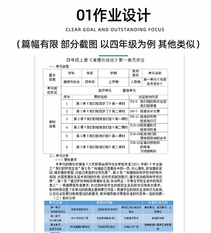 2024年部编版小学道德与法治大单元整体作业设计教案一年级二三四五年级六上册下册学习任务群作业123456上下学期电子版练习卷试题