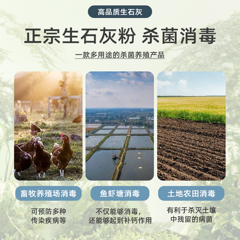 生石灰粉杀虫种菜室内防潮除湿臭干燥剂鱼塘净水消毒灭菌树木刷白 - 图1