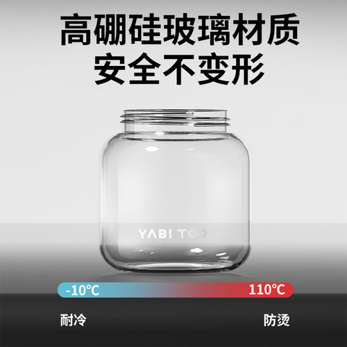 野比兔玻璃吸管杯女生高颜值大容量耐高温泡茶杯水杯可爱2026新款 - 图1