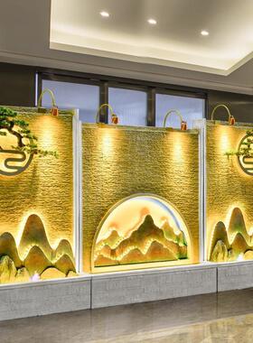大型假山水幕墙家居客厅流水装饰品风水轮加湿器庭院酒店大堂摆件