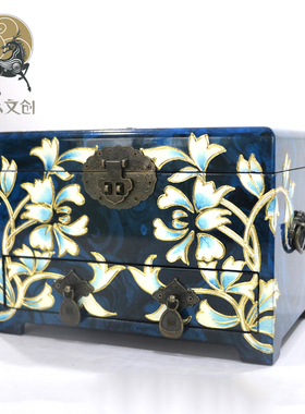 天水雕漆工艺品【21抽屉高堆沥粉首饰盒】A01