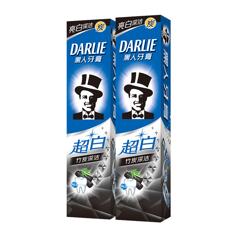 黑人超白竹炭深洁含氟亮白牙齿牙膏 杜超居家日用牙膏