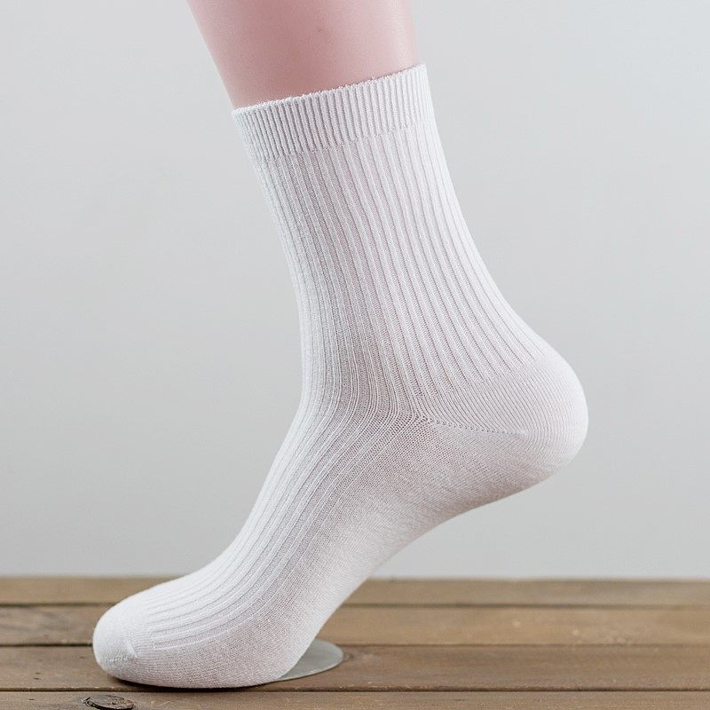 中筒潮男士棉质白色防臭吸汗白袜子 妙婳短袜/打底袜/丝袜/美腿袜