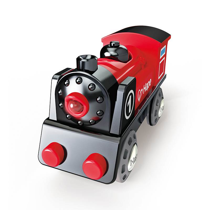 Hape 电动小火车头轨道木质儿童益智玩具宝宝婴幼儿高铁动车模型
