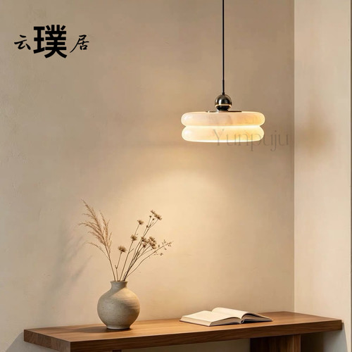 意式极简西班牙天然云石吊灯轻奢餐厅岛台餐桌灯创意吧台饭厅吊灯 - 图1