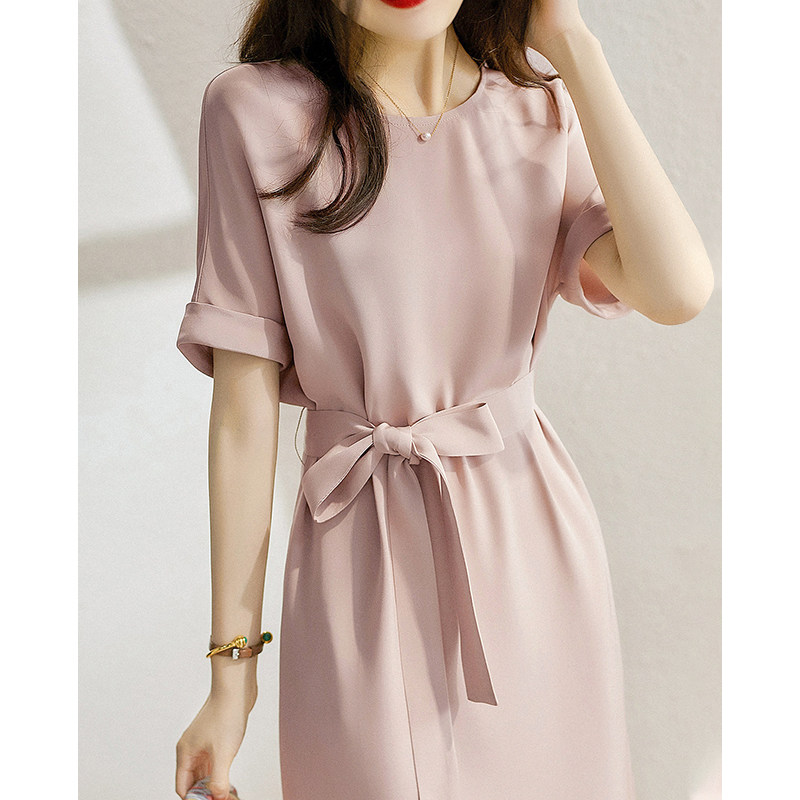 休闲收腰雪纺夏季2022新款法式高端 追苑连衣裙