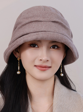 秋冬复古显脸小渔夫帽女