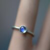 Delinju s925 silver moonstone ring women's simple light luxury simple style gemstone closed ring ring
