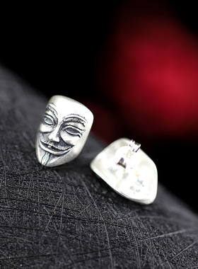 德琳居  亚光足银工艺v字仇杀队鬼手欧美男女通用开口戒指指环