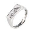 Delinju Retro Open Men's Peak Design Silver Ring Jewelry Square Plate Ring S925 Silver Ring