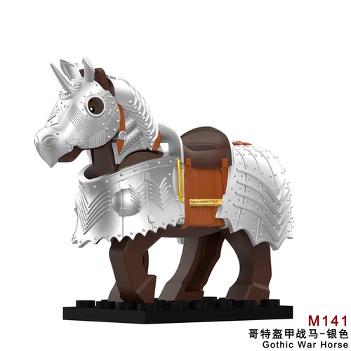 中古系列哥特式加宽战马M141-143小颗粒积木袋装 - 图0