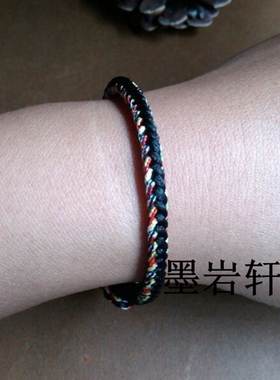 原创黑色金刚结小众设计款五彩绳