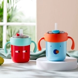 Детский стакан со стаканом со шкалой для домашнего использования из нержавеющей стали, защита при падении