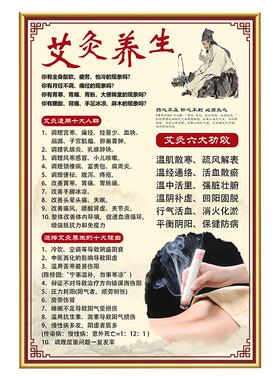 养生馆装饰画中医经络图美容院养生理疗图片采耳宣传画挂图海报