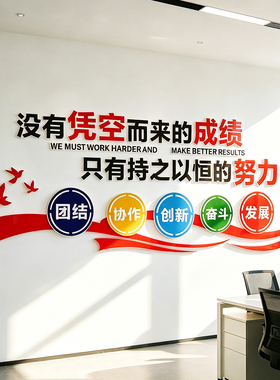 公司励志文化墙墙贴会议布置