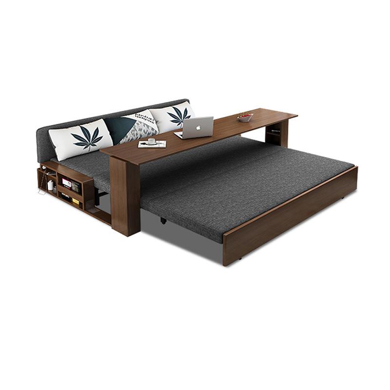 实木沙发床多功能两用客厅小户型可折叠简易双人现代简约储物沙发 - 图3