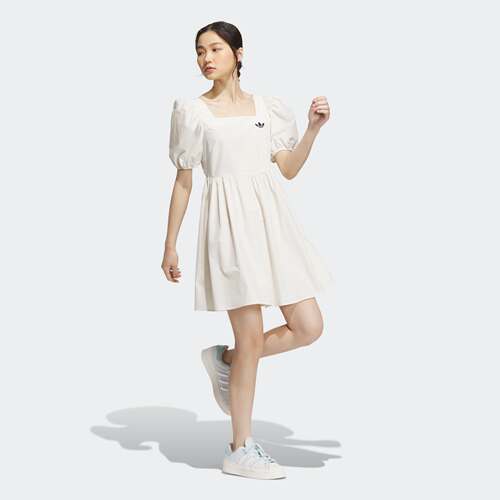 阿迪达斯三叶草女子运动休闲联名灯笼袖公主连衣裙IP1772 IP1771 - 图2