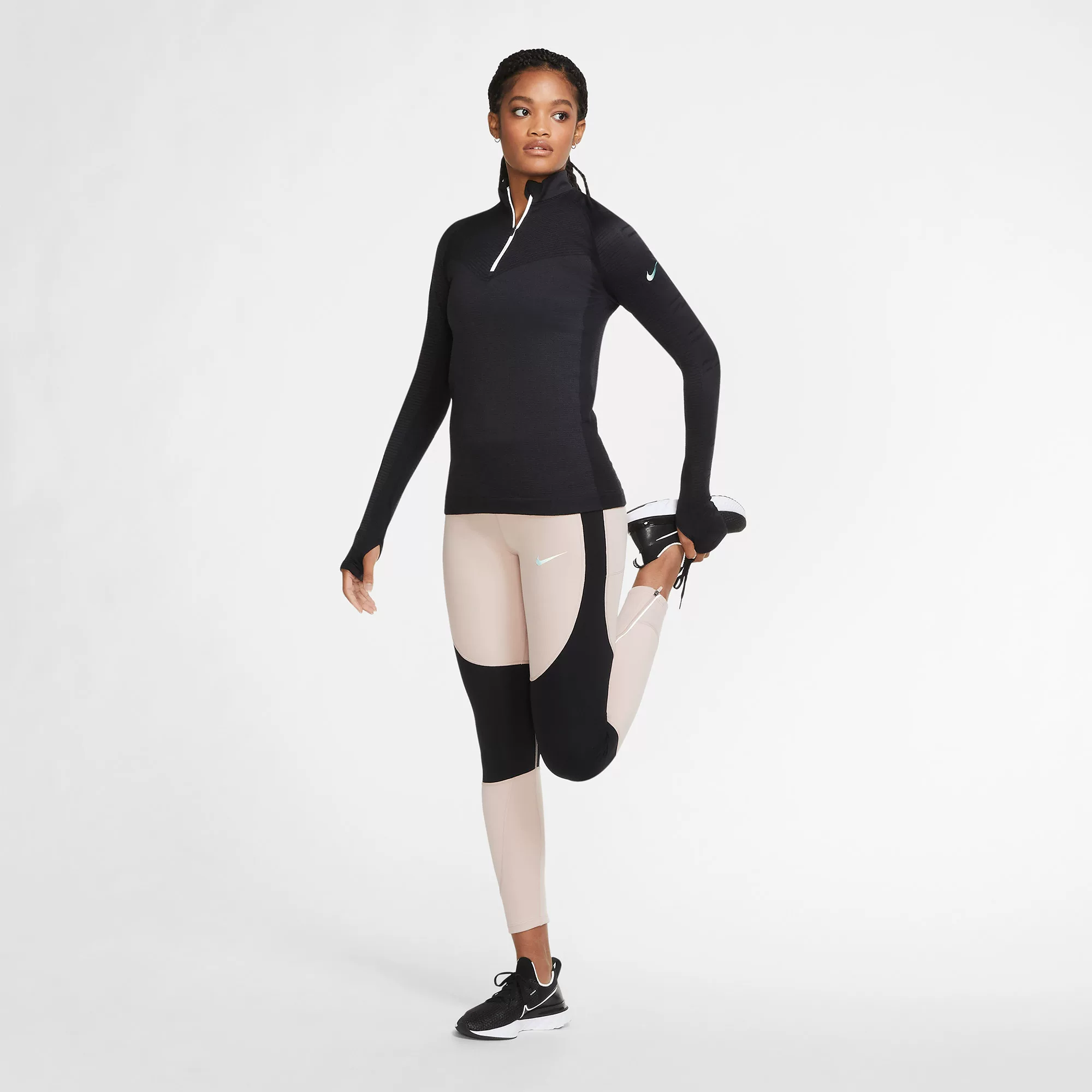 Женская спортивная кофта NIKE/NIKE со спортивной молнией на половину, дышащая, CU6192-010-269