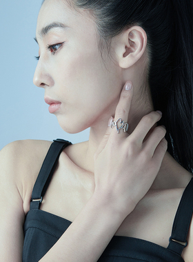 小众个性情侣可调节戒指贝母爱心