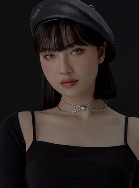 野月亮双链条女高级轻奢精致项链