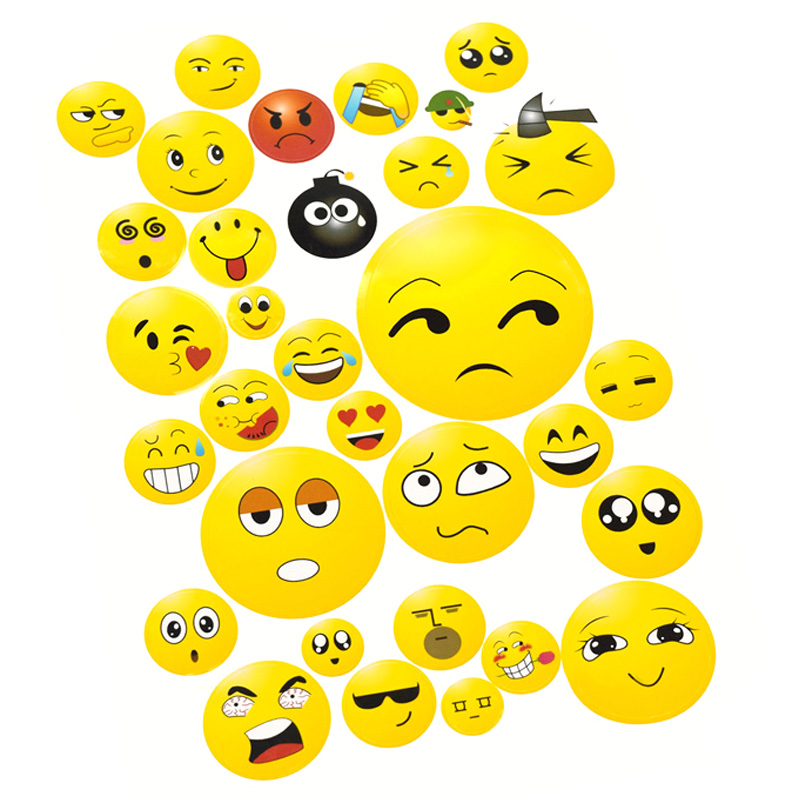 Emoji表情贴纸2cm表情包贴画奖励贴装饰小图案幼儿园儿童活动贴纸个性搞怪卡通黄脸冒汗汗颜可爱圆形表情贴 - 图3