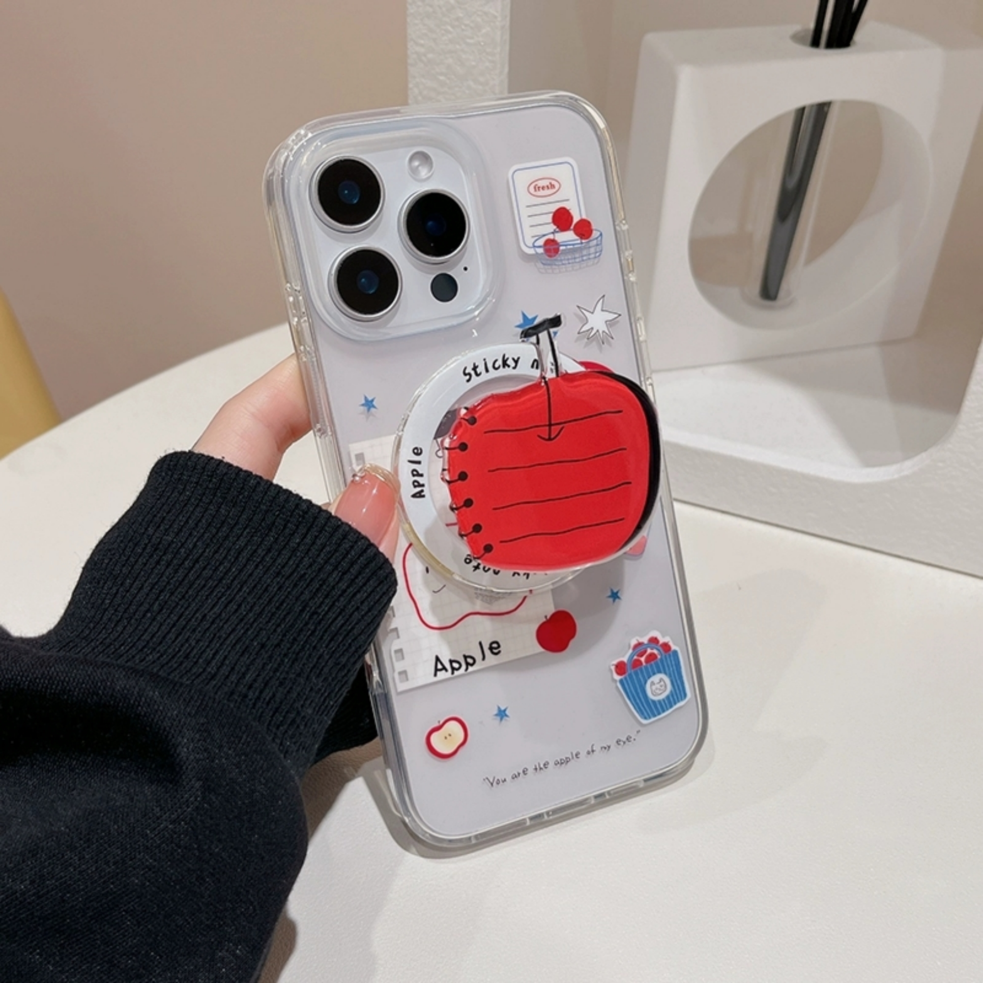 涂鸦苹果笔记本磁吸支架适用A5/OPPO Reno15/14/13/12F手机壳Find X9/X8S+/X7ultra/A72小众A6pro女A3防摔A58 - 图1