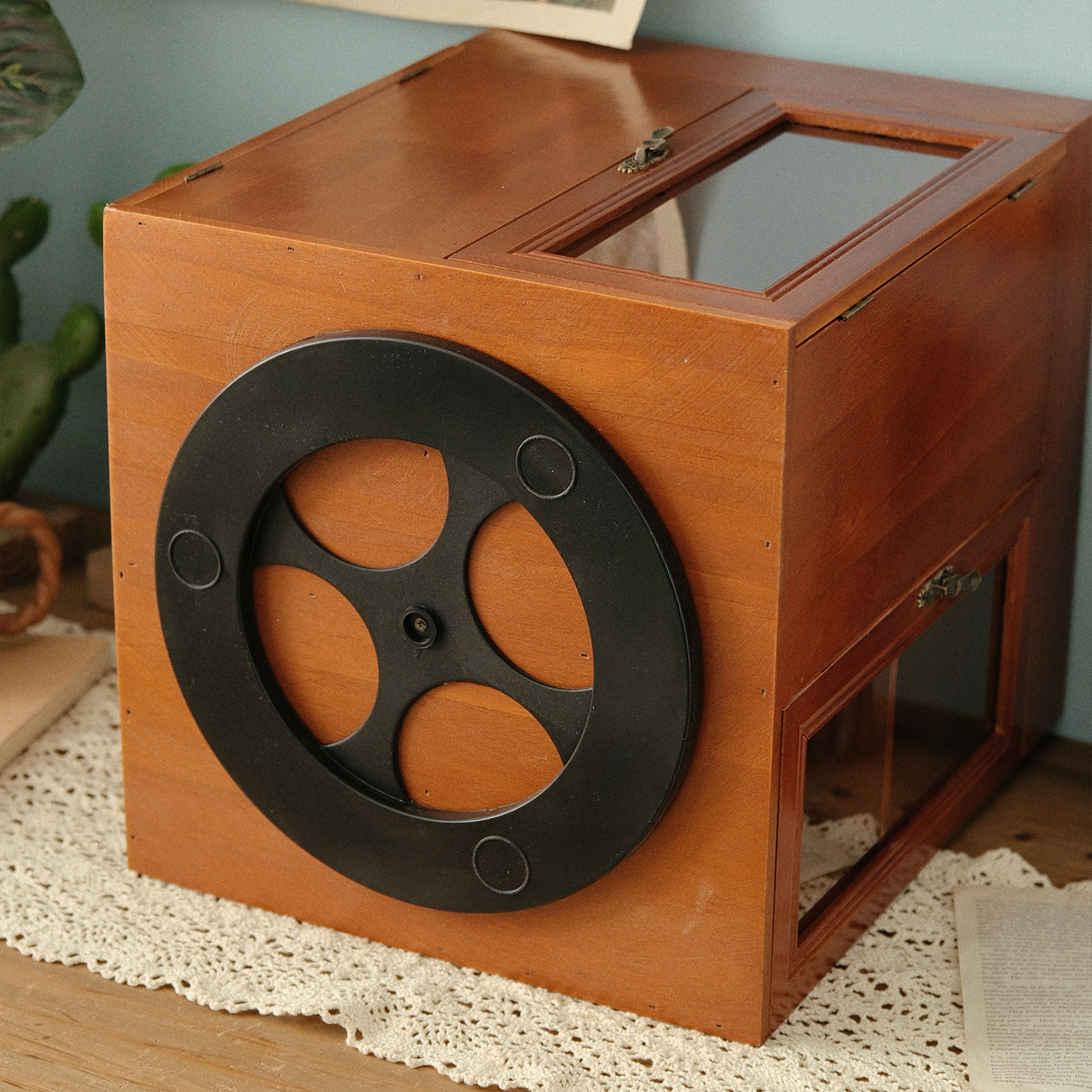 可旋转实木首饰化妆品收纳架桌面梳妆台护肤品口红分格整理置物架,淘宝优惠券,粉丝福利购,淘宝优惠卷