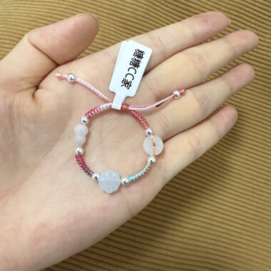 八卦宝宝初生婴儿红绳手链绳百事无忌纯银平安玉石七彩线天然女葫