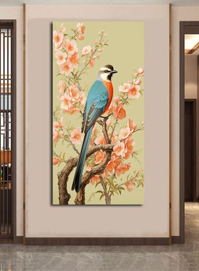 花鸟海报自粘壁画吉祥富贵中国风墙贴挂画卧室客厅书房装饰画贴画
